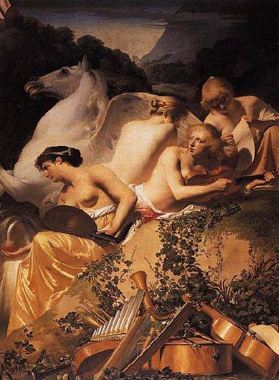 Caesar van Everdingen Four Muses and Pegasus on Parnassus Germany oil painting art